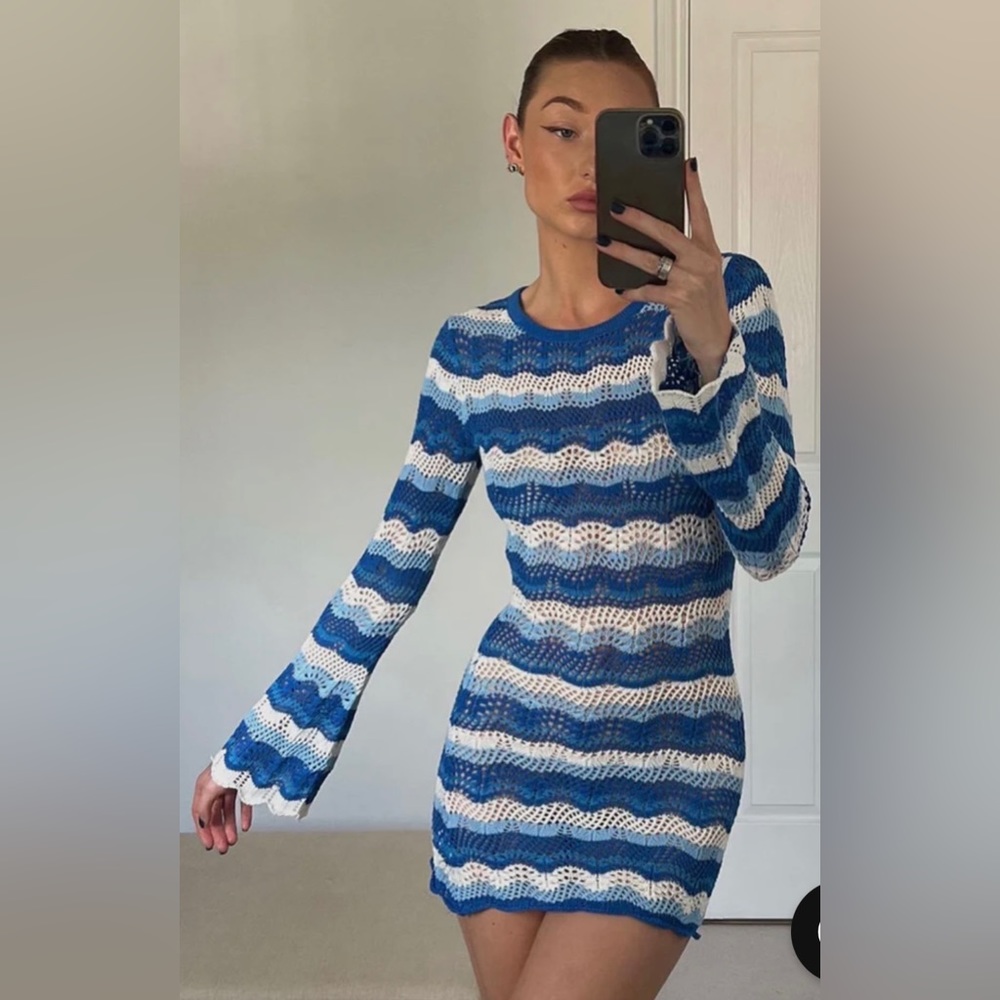 Princess Polly, Leah knit mini dress crochet